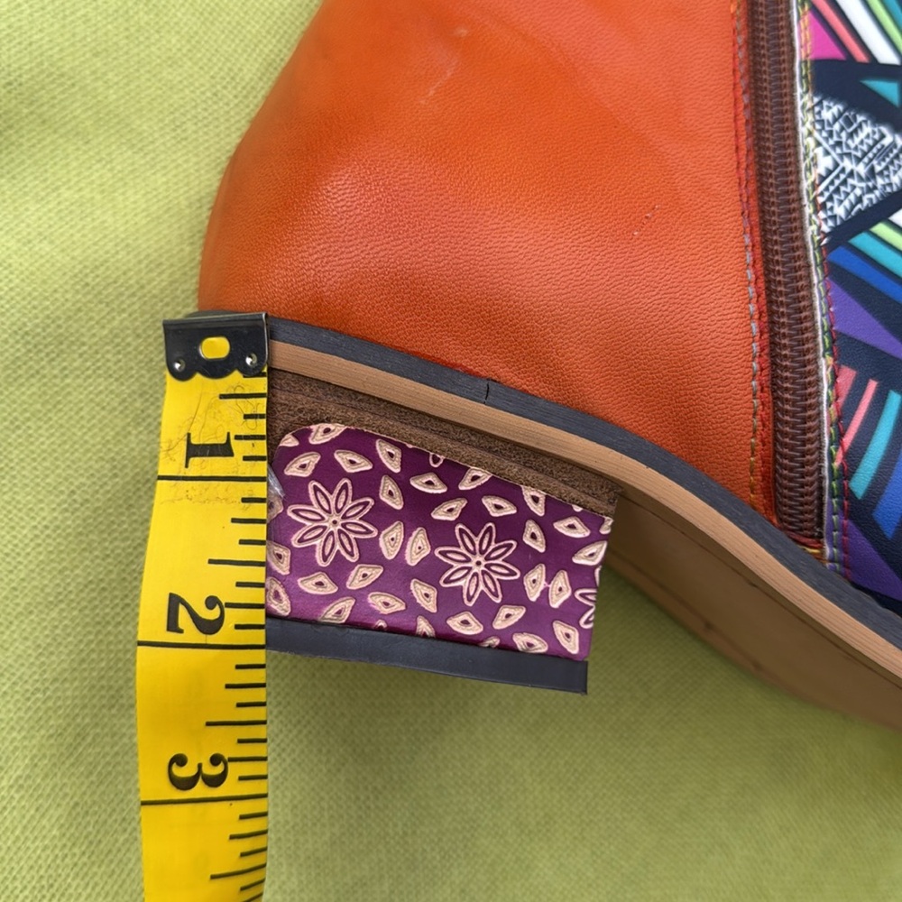 🩷 Made in Spain; Super Unique and Brand New! Vegan Leather Colorful Boots 9/40! - Picture 11 of 15